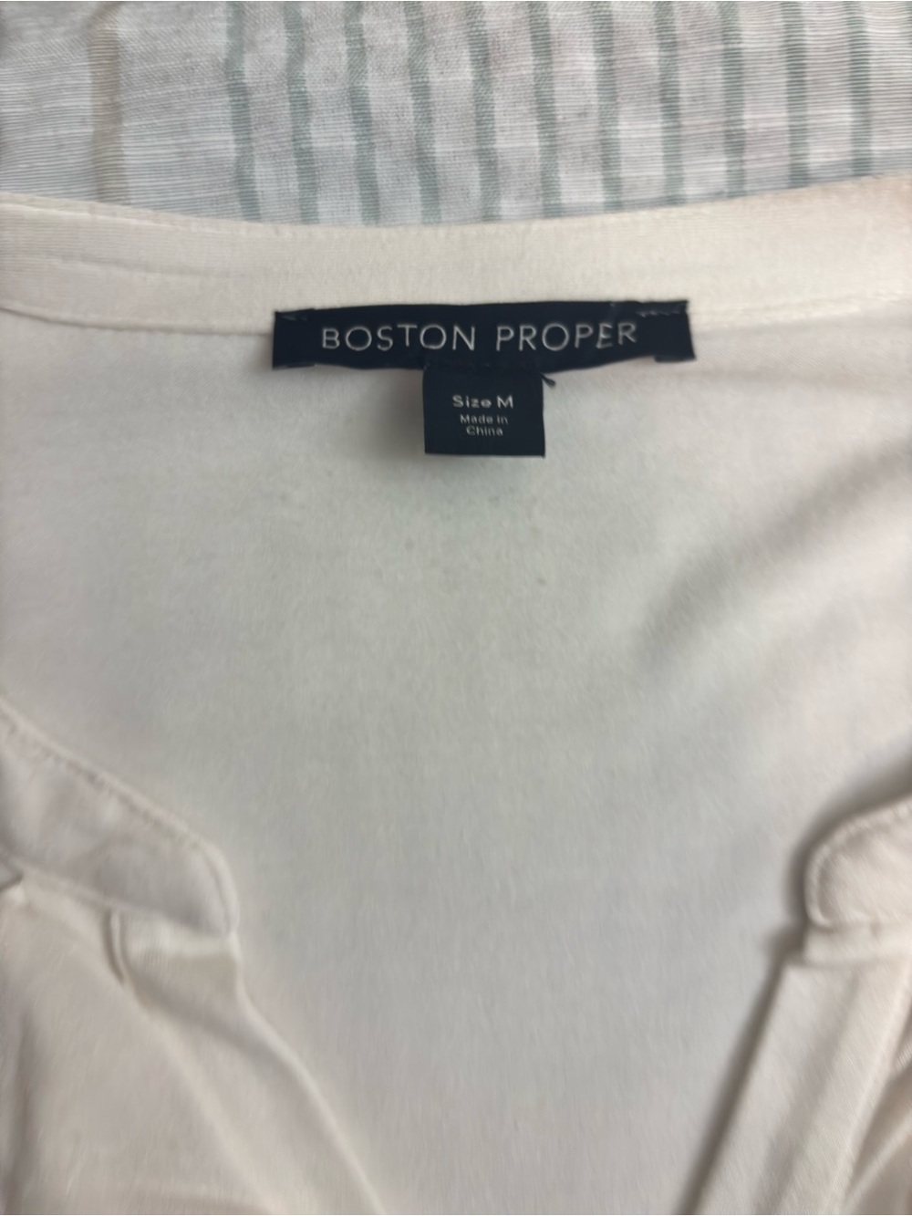 Boston Proper Ivory Ruffled Button-Front Blouse - Picture 5 of 5